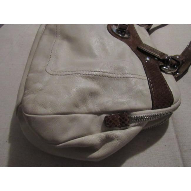 Coach Vintage Pursesdesigner Purses Ivory Buttery Soft Leather And Brown Snakeskin Embossed Leather