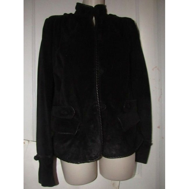 Saint Laurent Black Suede And Leather YSL Jacket