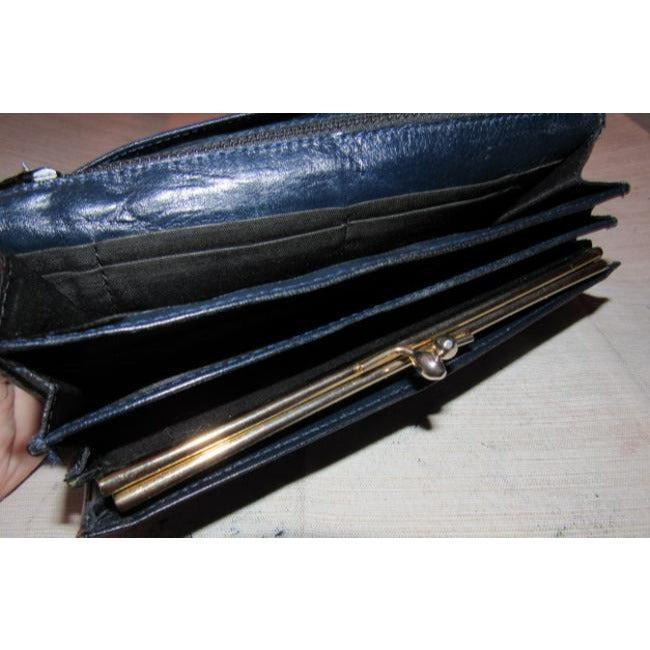 Gucci Navy Blue Leather Vintage Wallet