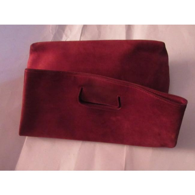 Gucci Soho Vintage Purses Red Suede Clutch Tote