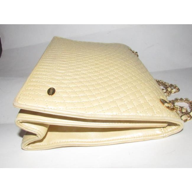 Bally Vintage Pursesdesigner Purses Pale Yellow Quilted Leather Shoulder Bag