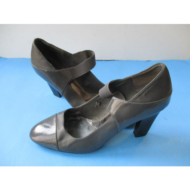 Simply Vera Vera Wang Gray For Leather And Patent Tipped Toes Pumps Size Us