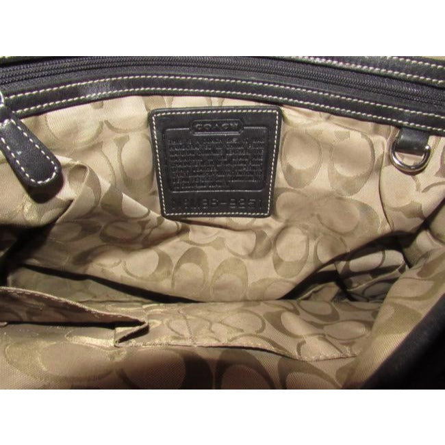 Coach New Pursesdesigner Purses Black Leather With White Contrast Stitching And Chrome Hardware Satc