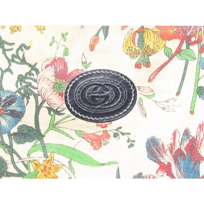 Gucci Garden Souvenir Vintage Pursesdesigner Purses Floral Print Canvas And Navy Blue Leather Satche
