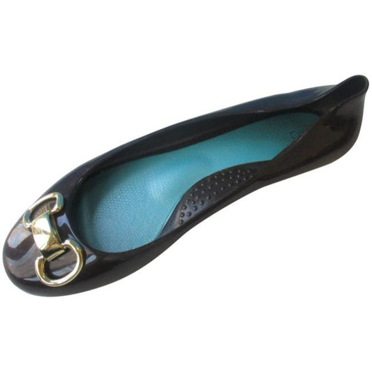 Oka B Brown Jelly Ballet With Teal Turquoise Insoles Flats Size Eu
