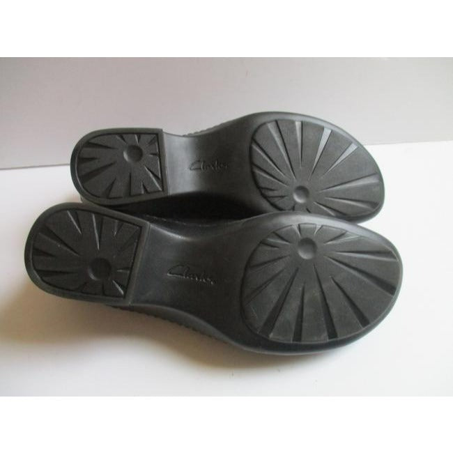 Clarks Black Elasticized Straps Mulesslides Size Us