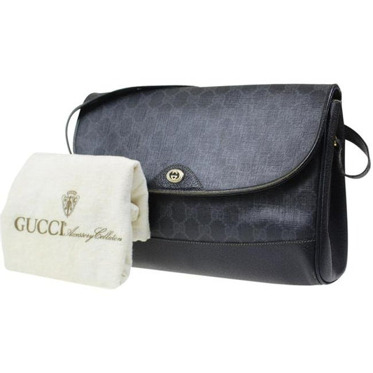 Gucci Vintage Pursesdesigner Purses Black Large G Logo Print Coated Canvas And Black Leather Hobo Ba