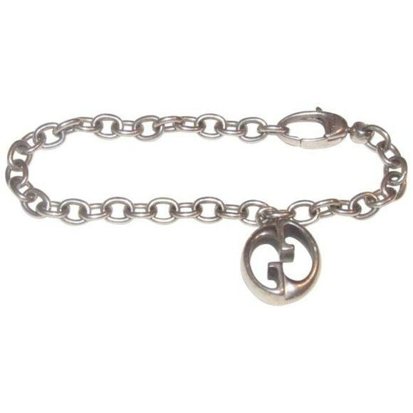 Gucci Vintage Sterling Silver 'GG' Charm Bracelet