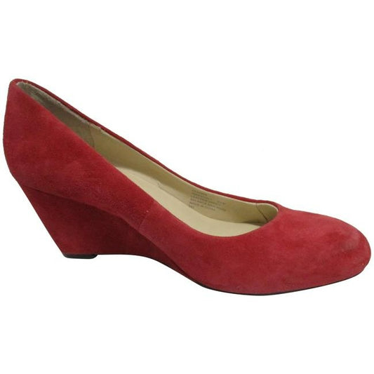 Isaac Mizrahi For Target Cherry Pink Live Cranberry Suede Round Toe Pumps Wedges Size Us