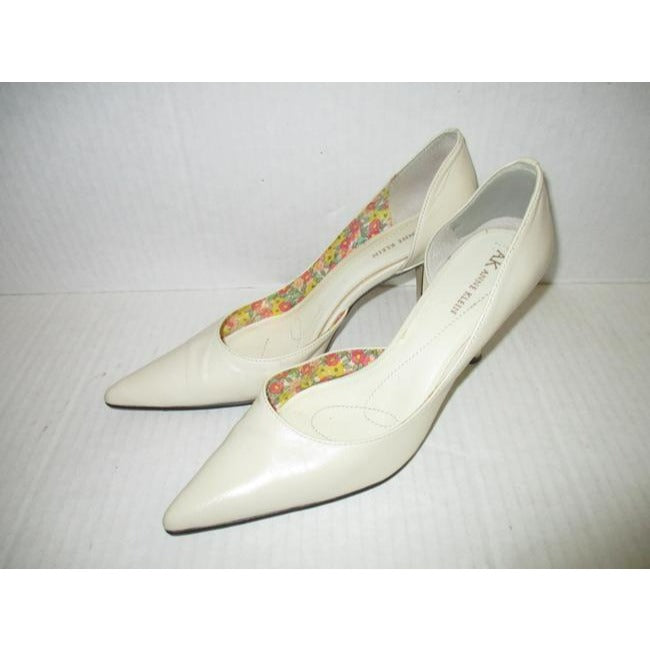 Anne Klein Cream Pointed Toe D Orsay Heels Pumps Size Us