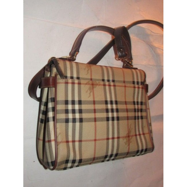 Burberry Two Way Top Handle Satchelcross Body Or Shoulder Purse British Tan Leatherhaymarket Nova Ch