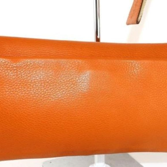 Prada Orange Leather Messenger Bag with a Canvas Strap