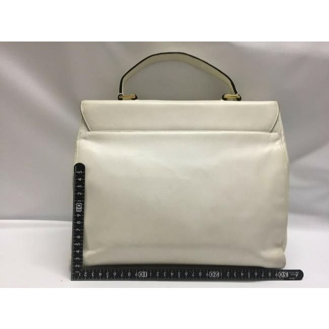 Prada Vitello Daino Handle Style Purse Super Soft White Leather Satchel