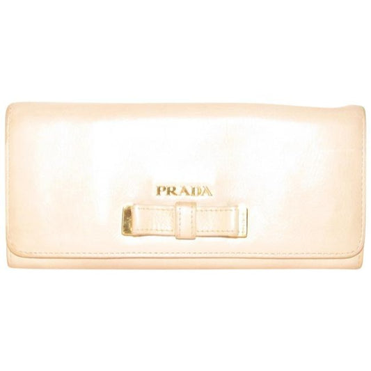 Prada Pale Pink Nude Leather Wallet