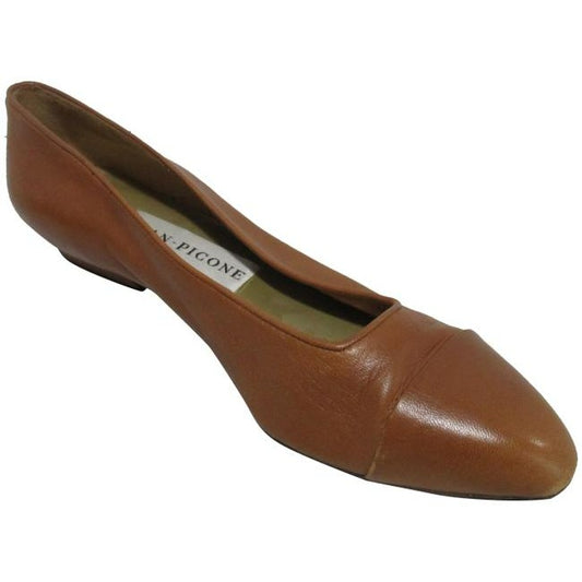 Evan Picone Cognac Caramel Brown Patent Flats Size Us