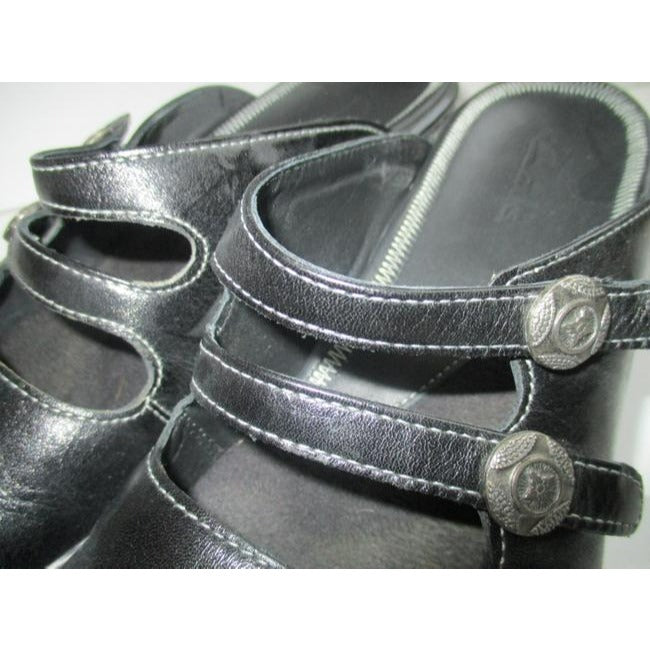 Clarks Black Elasticized Straps Mulesslides Size Us