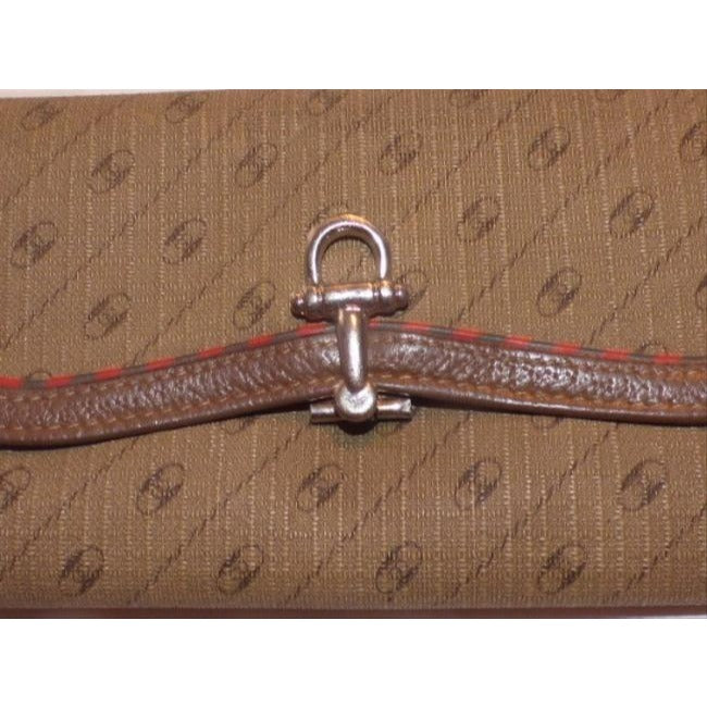 Gucci Link Logo Print Browns Vintage Wallet