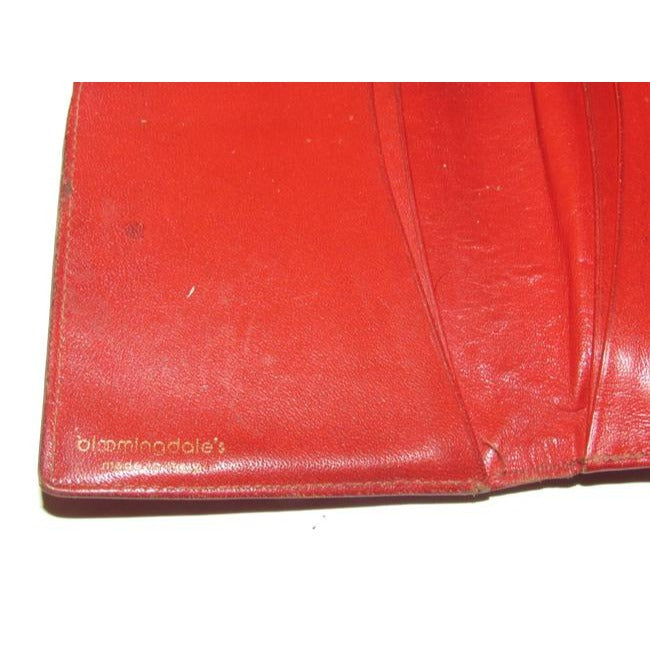 Gucci Red Leather With Gold Hand Clasp Vintage Wallet