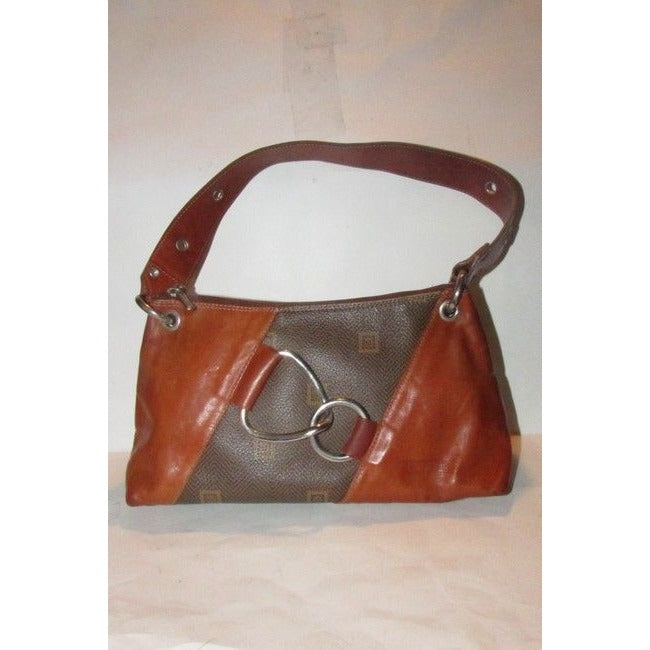 Pursesdesigner Purses Chestnut Brown Leather And Logo Print Coated Canvas In Shades Of Brown Hobo Ba