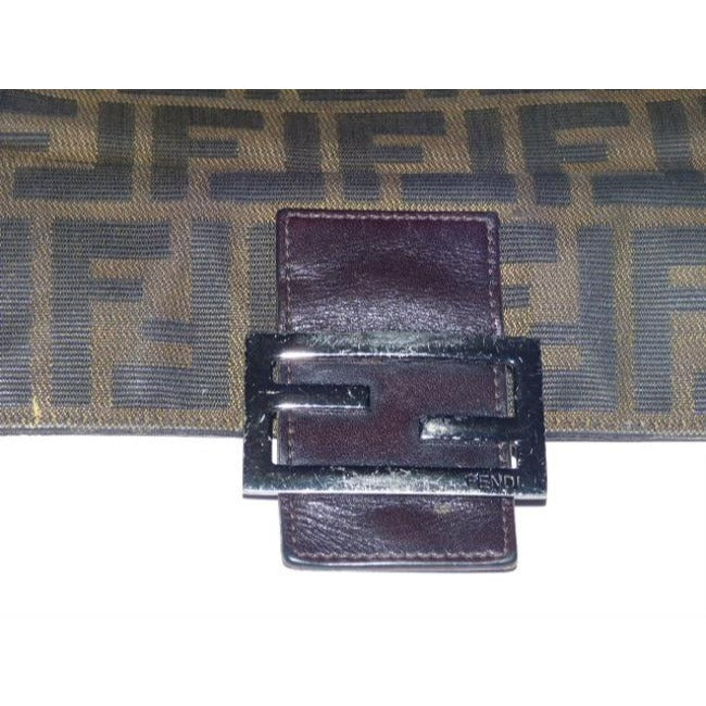 Fendi Tobacco Zucca Print Continental Style With Chrome Ff Snap Wallet