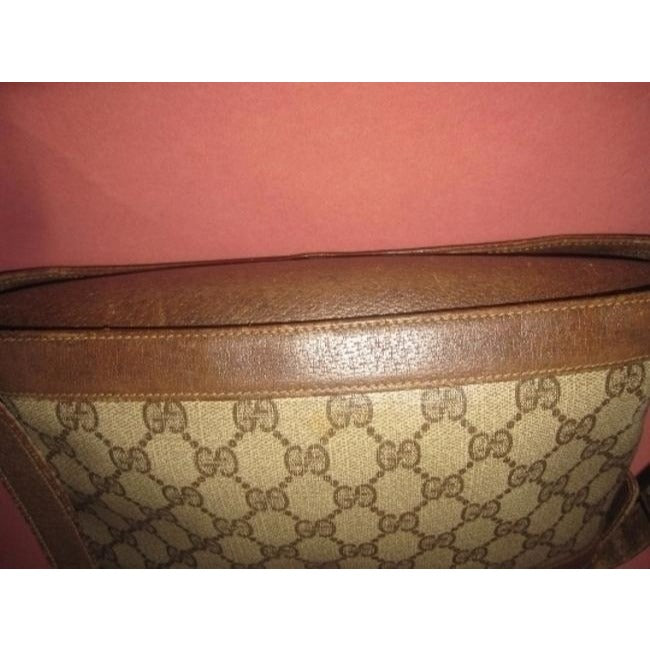 Gucci Vintage Pursesdesigner Purses Brown Leather And Large G Logo Print Coated Canvas With Redgreen