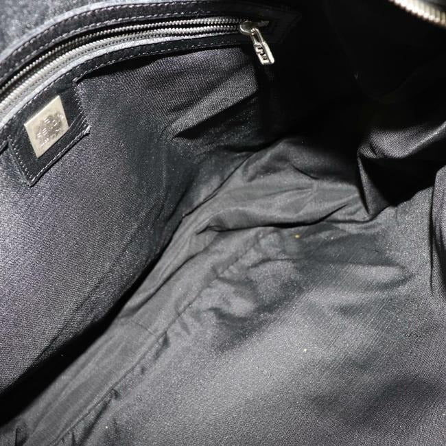 Fendi Xl Style Shoulder Purses Black Nylon And Leather With A Black Enamel Ff Logo Cutout Accent Hob