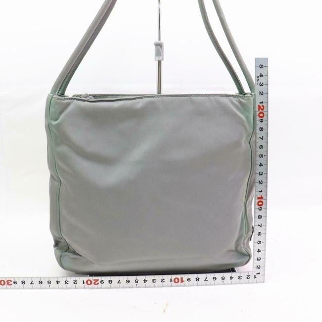 Prada Purses Grey Nylon With Chrome Hardware Satchel