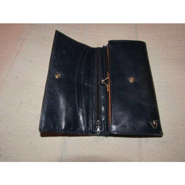 Gucci Navy Blue Leather Vintage Wallet