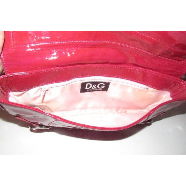 Dolce And Gabbana Clutch Envelope Top Two Way Style Purseclutch Burgundy Patent Leather Shoulder Bag