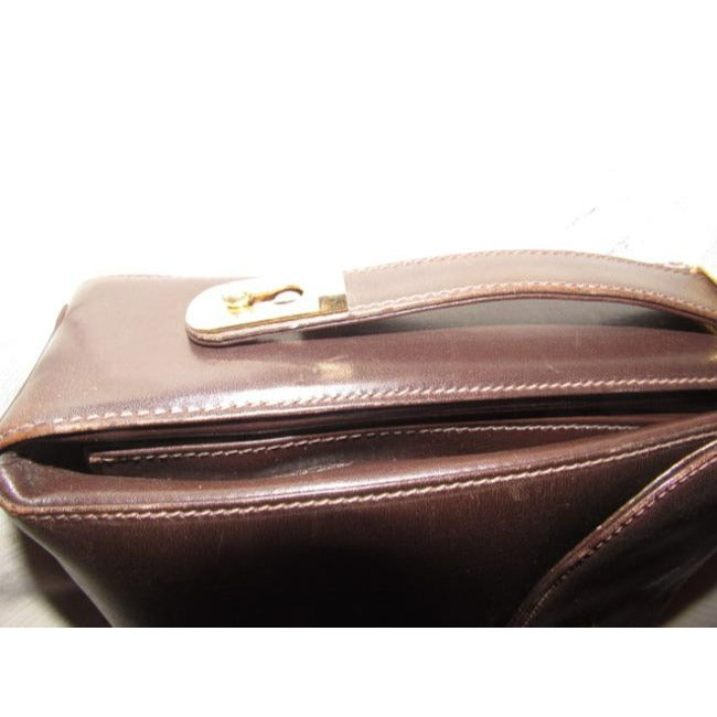 Gucci Vintage Rich Brown Leather Satchel