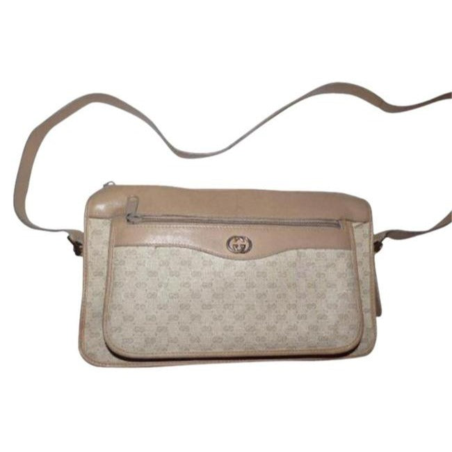 Gucci Gg Supreme Shoulder Messenger Guccissima Canvas Leather Taupe Micro G Logo