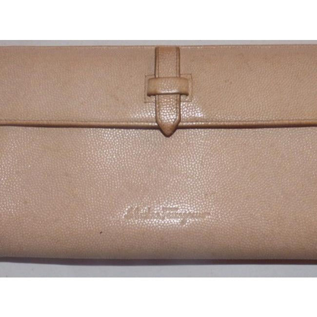 Salvatore Ferragamo Beige Nude Leather Vintage Wallet