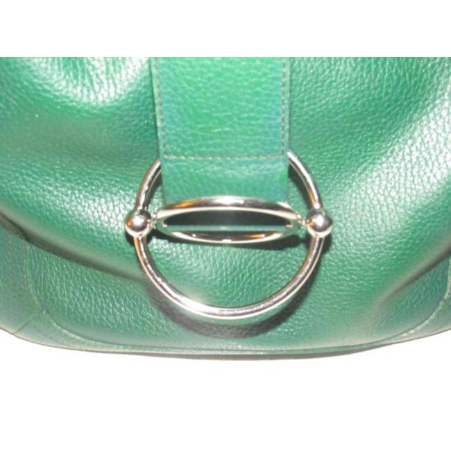 Furla Pursesdesigner Purses Deep Green Leather With Bold Chrome Accents Shoulder Bag