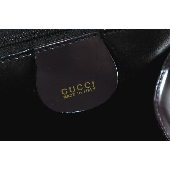 Gucci Messenger Triangular Two Way Backpack With Pocket Purple Patent Leather