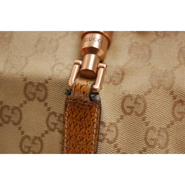 Gucci Bardot Vintage Brown Large G Logo Print Canvas And Patent Glossy Brown Leather