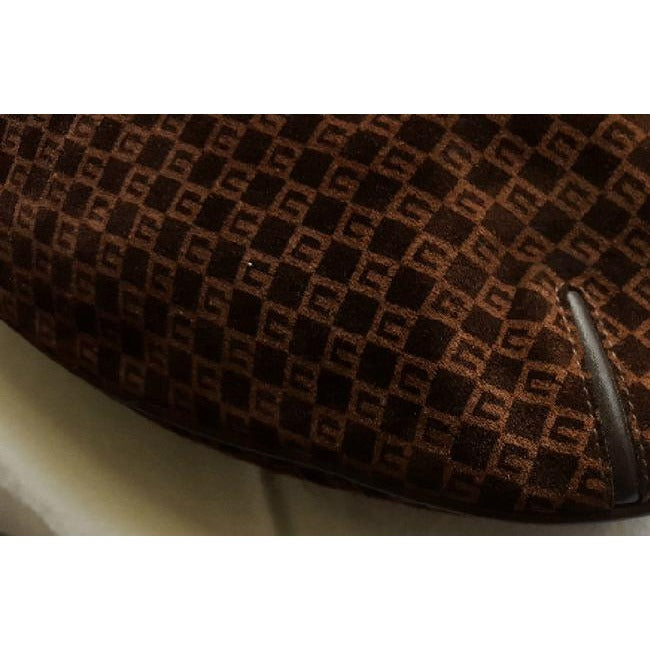 Gucci Vintage Brown Leather And Gg Leather Hobo Bag