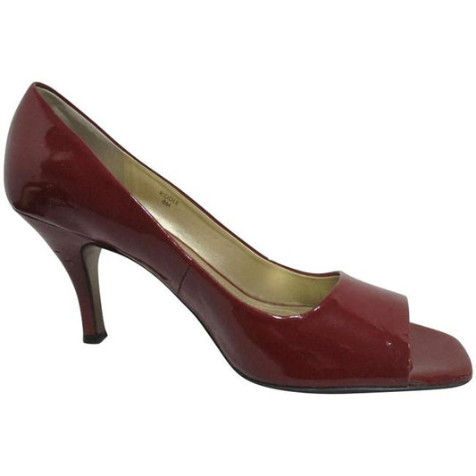 Tahari Red Patent Riddle Peep Pumps Size Us