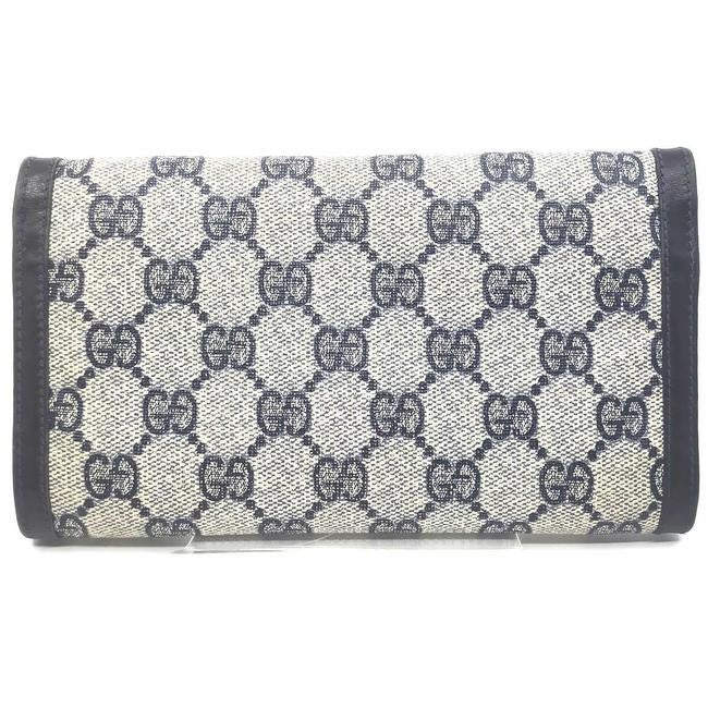 Gucci Navy Guccissima Horse Bit Leather Wallet