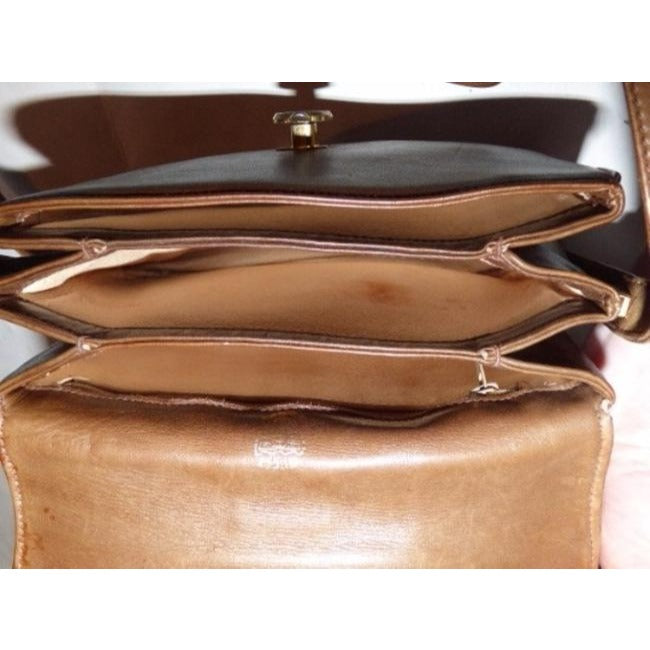 Gucci Vintage Two Shades Of Supple Brown Leather Hobo Bag
