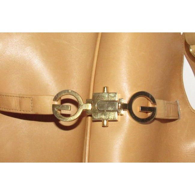 Gucci Horsebit Bucket Bag Belted Yellow Leather W Gold Gg Top Satchel