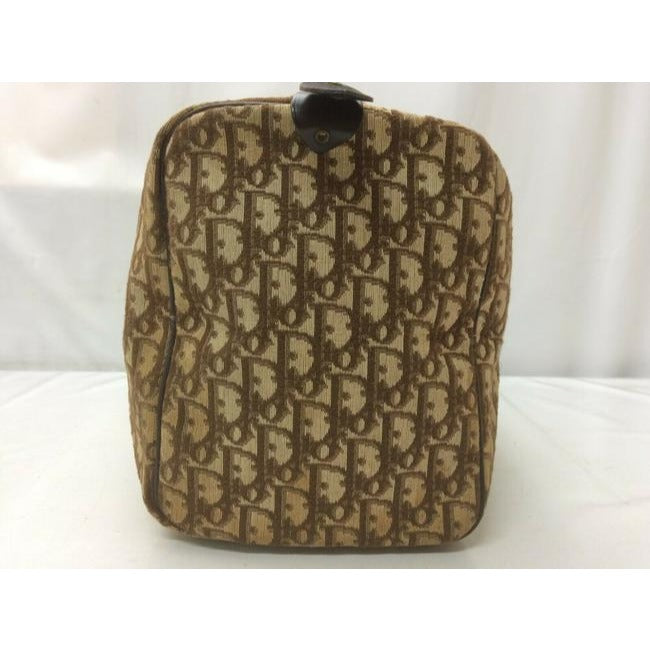 Dior Style Purse Trotter Logo Print Canvas In Shades Of Brown And Brown Leather Embroidered Satchel