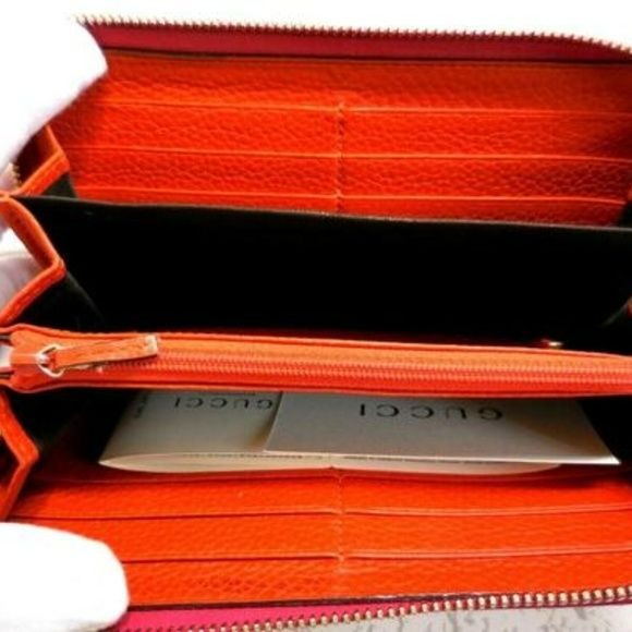 Gucci Fuchsia Orange W Bamboo Pull