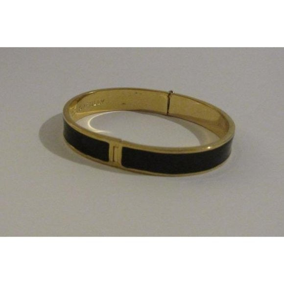 Kate Spade Black Enamel Gold Clamper Style Bangle