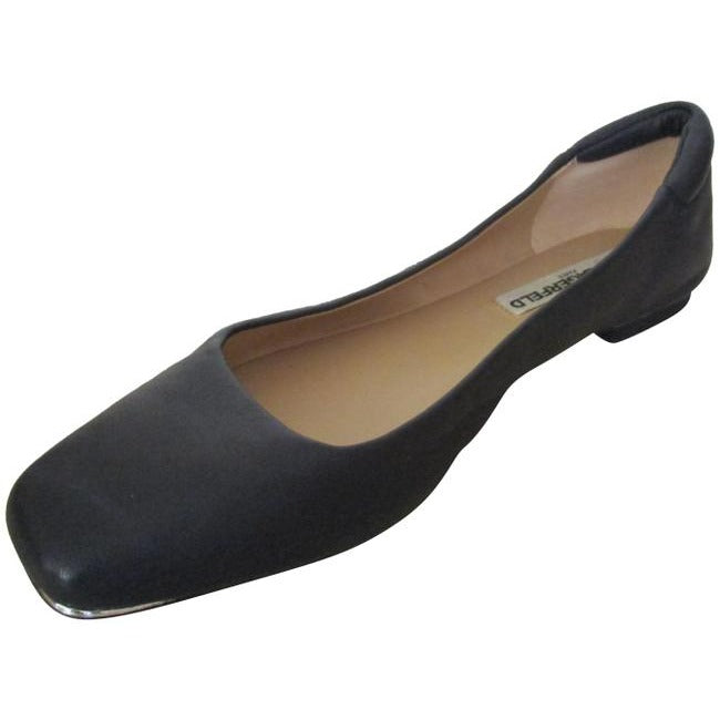 Karl Lagerfeld Midnight Blue Buttery Soft Leather Square Toe Ballet Flats Size Us