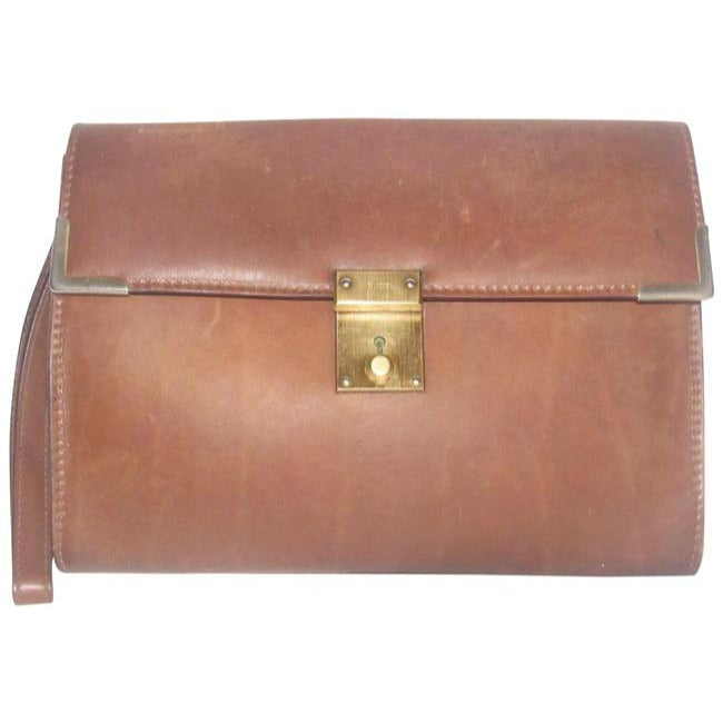 Gucci Vintage Pursesdesigner Purses Brown Leather Clutch