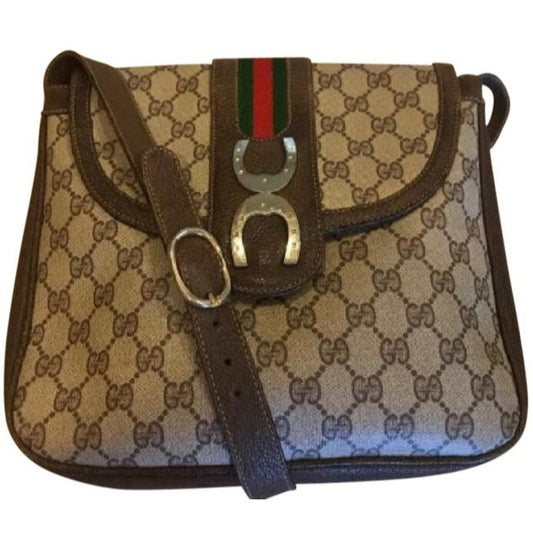 Gucci Ophidia Top Handle Tote Gg Supreme Shelly Stripe Shades Of Brown With Large G Logo Print Leath