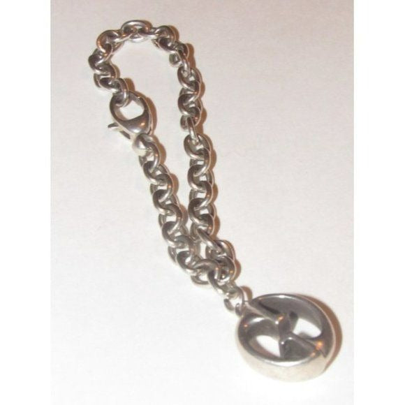 Gucci Vintage Sterling Silver 'GG' Charm Bracelet