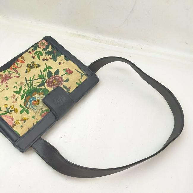 Gucci Garden Souvenir Bag Clutch Two Way Cross Body Shoulder Purse Floral Printnavy Leather Canvas A