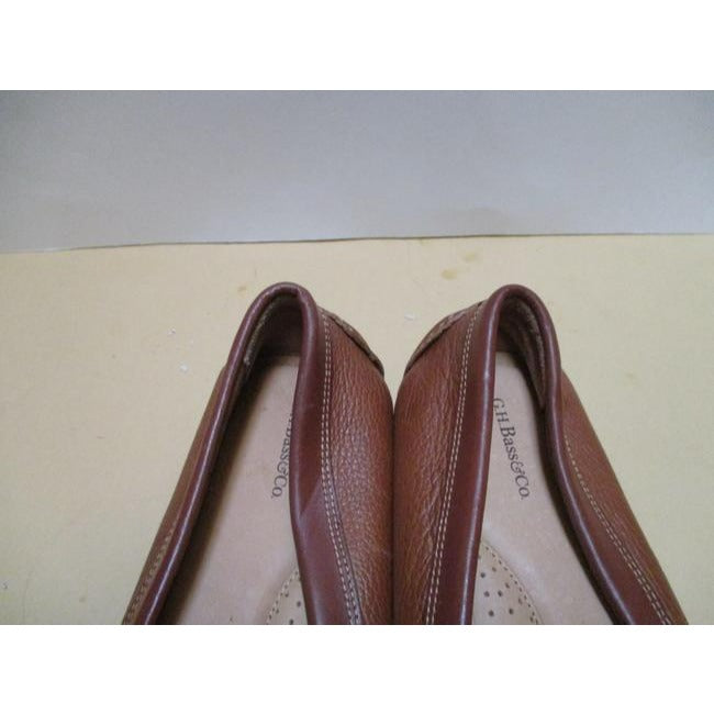 Gh Bass And Co Tan Missy Pebbled Moccasin Loafer Flats Size Us