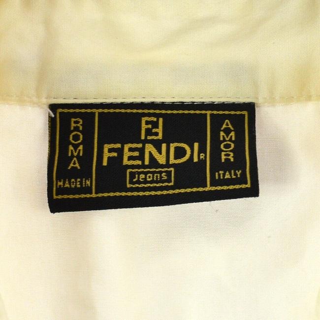 Fendi White Black Stitching Blouse
